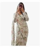 Womens Georgette Digital Printed Ready To Wear one Minute Saree With Unstitched Blouse Piece