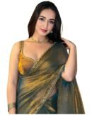 Womens Soft Zimmy Choo Fandy Silk Saree With Hand Work Lace Boarder Comes With Unstitched Blouse Piece (Mustard)